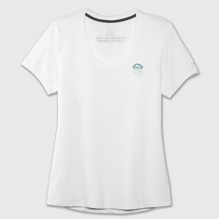 Brooks Run Happy Graphic Israel - Women's Short Sleeve Running Shirt - White (28451-GEUS)